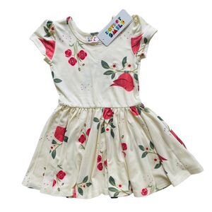 NEW Dot Dot Smile Twirl Cap Sleeve Dress Whimsical Birds Size 2T